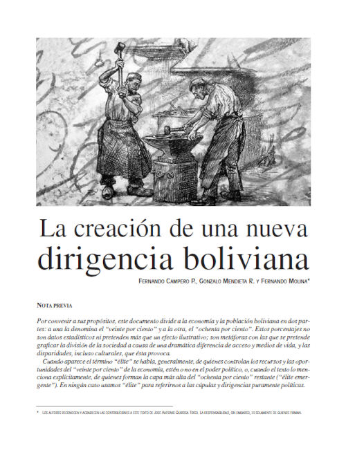 Libro  La creación de una nueva dirigencia boliviana